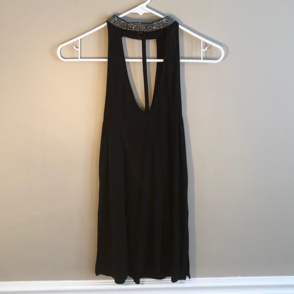 Black high neck tank top